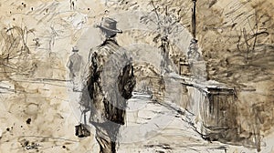 Men Walking in New York at 1850
