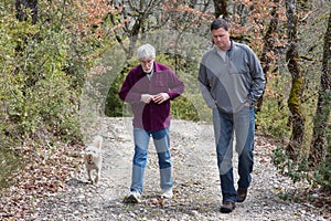 Men walking and talking