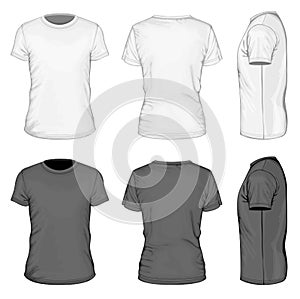 Men white and black short sleeve t-shirt