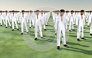 Men in white suits