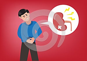 Men who eat very salty foods develop chronic kidney disease. vector illustration