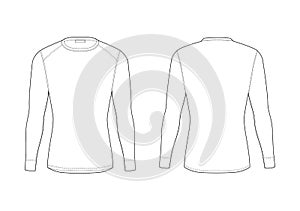 Men winter thermal underwear. Blank templates of long sleeve t-shirt.