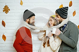 Men and woman, happy family fashion.