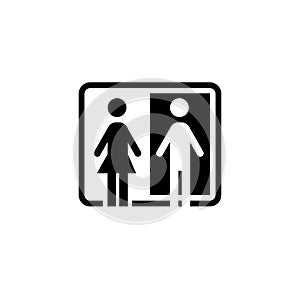 Men and women gender sign WC Toilet signage door plate icon