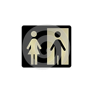 Men and women gender sign WC Toilet signage door plate icon