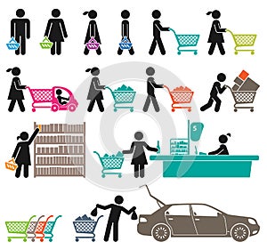 MEN AND WOMEN GO SHOPPING