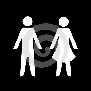 Men and women toilet sign age figure vector drawing