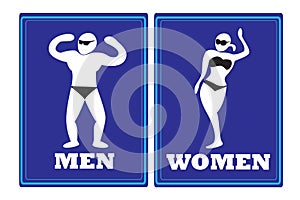 Männer Frauen Toilette Briefmarken 