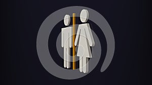 Men and women WC signs for restroom concept 3d rendering