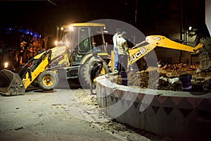 Men at work with JCB