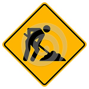 Men Work Road,Under Construction Traffic Road Symbol Sign Isolate on White Background,Vector Illustration