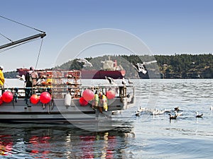 Men working on crab boat