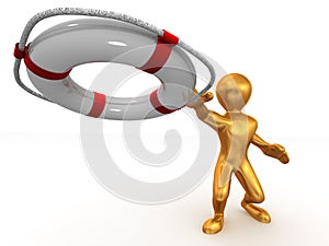 Men wtih lifepreserver