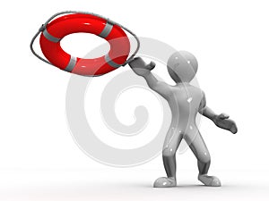 Men wtih lifepreserver