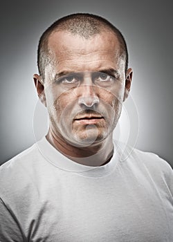 Menacing man portrait