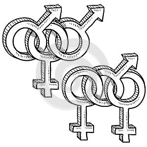 Menage a trois gender symbols