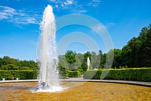 Menager fountain in in the western path of Lower park of Peterhof. photo