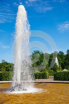 Menager fountain in in the western path of Lower park of Peterhof. photo