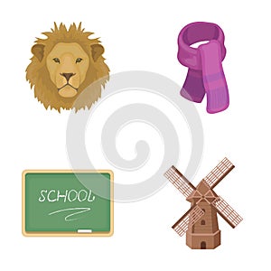 Menagerie, education and other web icon in cartoon style.clothing, agriculture icons in set collection.