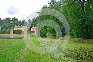 The Menagerie and a pond in Kuskovo estate in Moscow