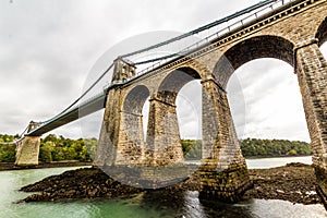 Menai Bridge between Snowdonia and Anglesey, landscape