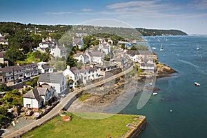 The Menai Strait with the samll town of Menai Bridge