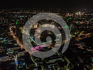 Menaka temple in Madurai, India, aerial drone view