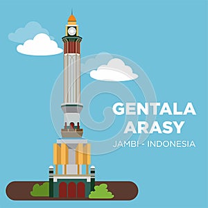 Menara Gentala Arasy consists of towers that symbolize Jambi City as the center of Islamic education