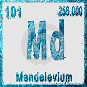 Mendelevium Chemical Element Blue on White