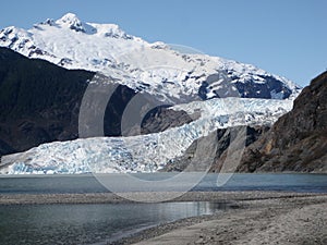 Mendenhall Glacier at Juneau Alaska photo