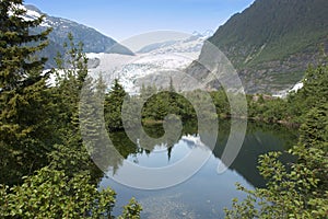 Mendenhall Glacier and Lake Near Juneau Alaska photo