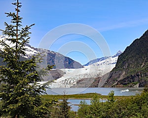 Mendenhall Glacier and Mendenhall lake