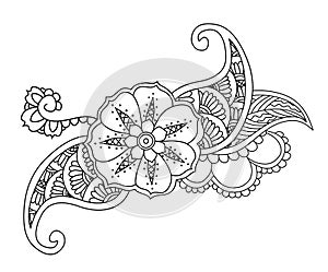 Mendie floral tattoo design isolated.