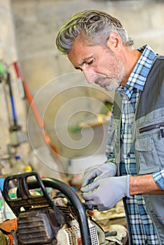 Mending a lawn mower