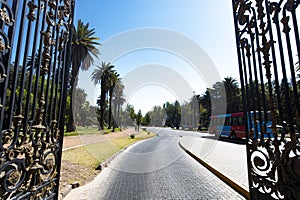 Mendoza Argentina Wrought iron gate purchased in Scotland and Condor from the General San Martin Park, Plaza de la photo