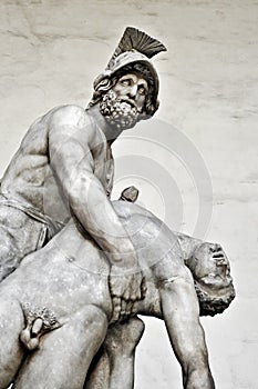 Menelaus supporting the body of Patroclus, in the Loggia dei Lan