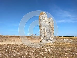 Menhir Beg Er Goalennec on peninsula Quiberon in Brittany