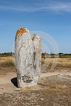 Menhir Beg Er Goalennec on peninsula Quiberon in Brittany