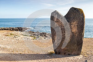 Menhir Beg Er Goalennec on peninsula Quiberon in Brittany