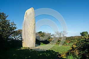 The menhir of Kerloas, prehistoric rock.