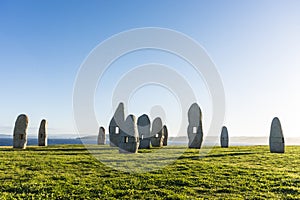 Menhirs park in A Coruna, Galicia, Spain