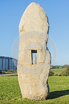 Menhirs park in A Coruna, Galicia, Spain