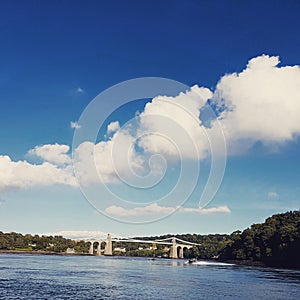 Menia Straits Bridge in the distance