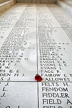 Menin Gate Roll of Honour