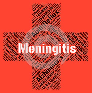 Meningitis Word Indicates Ill Health And Afflictions