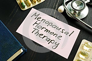 Menopausal hormone therapy MHT inscription.