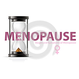 Menopause, hourglass - climax and fertility, end of childbearing age