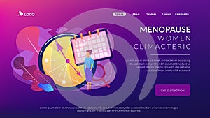 Menopause concept landing page.