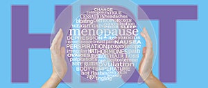 Menopause and HRT is in your hands bubble campaign message banner photo