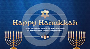 menorah icon happy hanukkah judaism religious holidays hebrew celebration banner candelabrum with candles lettering